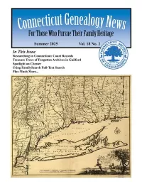 Connecticut Genealogy News
